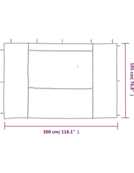 Pared lateral de carpa de fiesta MOBCANT 2 piezas azul 299.7x195cm