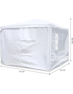 Carpa para Fiestas KUIKUI 10x10m con 4 Paredes Laterales 2