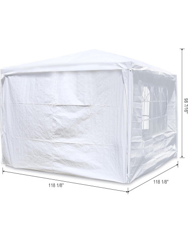 Carpa para Fiestas KUIKUI 10x10m con 4 Paredes Laterales