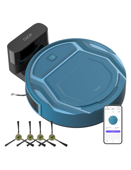 Aspiradora Robot OKP K2P, WiFi, Carga Automática, 2500PA