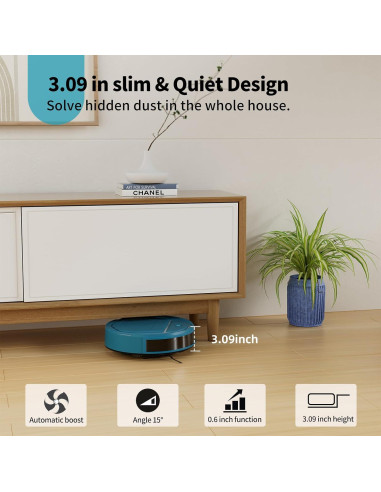 Aspiradora Robot OKP K2P, WiFi, Carga Automática, 2500PA