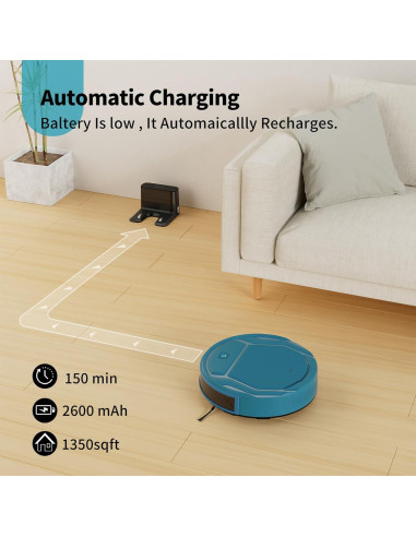 Aspiradora Robot OKP K2P, WiFi, Carga Automática, 2500PA