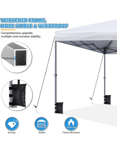 Carpa Plegable SUPVOX 3x3m Blanca Impermeable para Eventos
