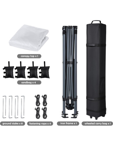 Carpa Plegable SUPVOX 3x3m Blanca Impermeable para Eventos