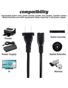 Cable de Alimentación AC Compatible iRobot Roomba i7 s9 2