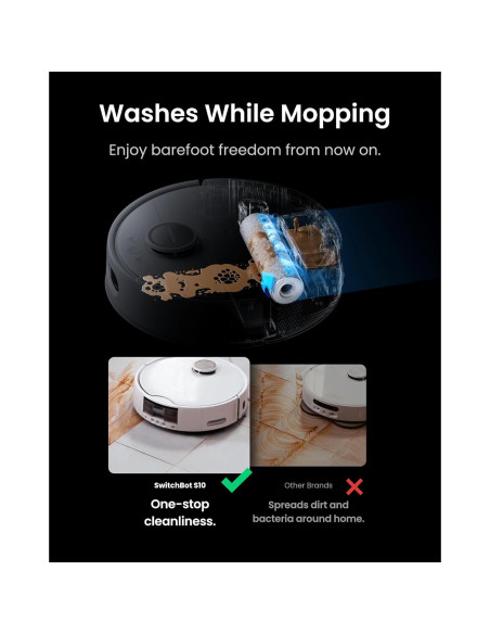 Aspiradora Robot SwitchBot S10 con Autovaciado y Autollenado