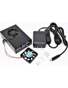 Caja de Aluminio para Raspberry Pi 4 B con Ventilador y Adaptador USB-C 2