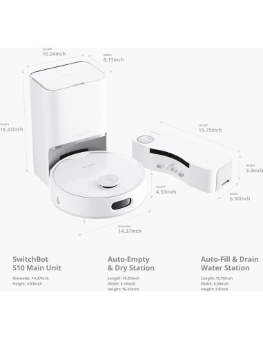 Aspiradora Robot SwitchBot S10 con Autovaciado y Autollenado