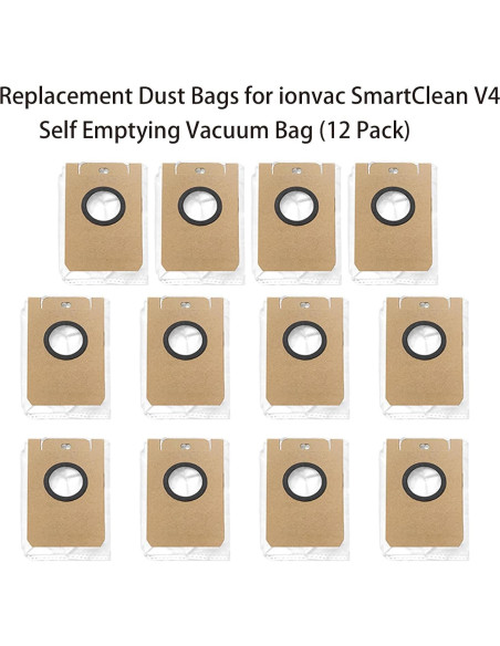 Bolsas de Polvo de Reemplazo YERXPAFT para ionvac SmartClean V4 - 12 Unidades