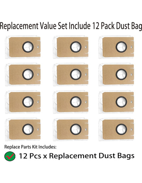 Bolsas de Polvo de Reemplazo YERXPAFT para ionvac SmartClean V4 - 12 Unidades