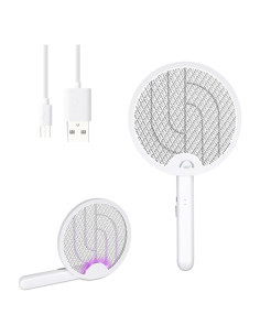 Raqueta Eléctrica para Moscas PestMentor 4000V Recargable USB