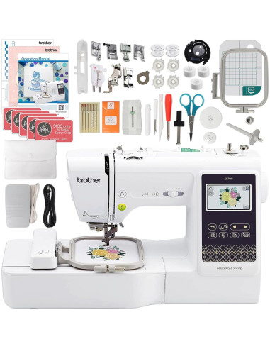 Máquina de Bordado y Costura Brother SE700 4"x4" con Accesorios