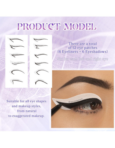 Calcomanías de Delineador de Ojos BOROLA - 12 Pares para Maquillaje