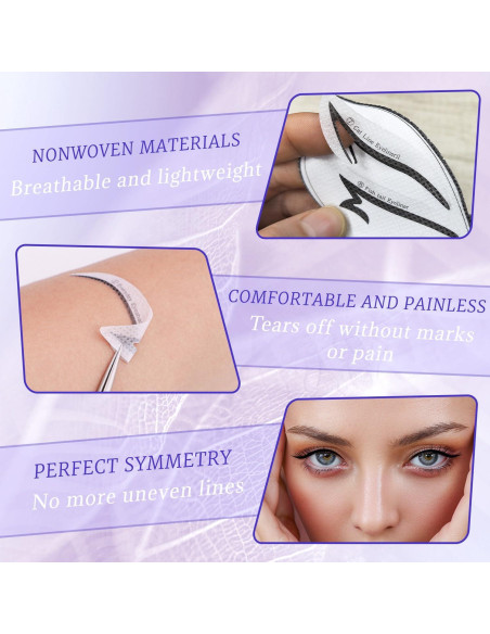 Calcomanías de Delineador de Ojos BOROLA - 12 Pares para Maquillaje