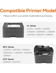 Tóner Compatible TN830XL Jeostarky para Brother - 2 Paquetes 2