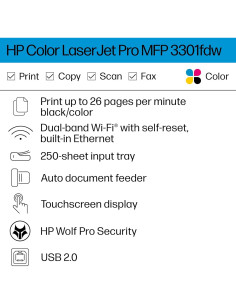Impresora Láser Color HP Color LaserJet Pro MFP 3301fdw 2