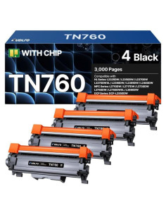 Tóner TN760 SUDLTO para impresora Brother - 4 Cartuchos Negro