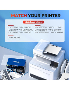 Tóner TN760 SUDLTO para impresora Brother - 4 Cartuchos Negro 2