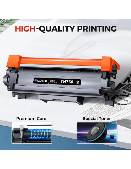 Tóner TN760 SUDLTO para impresora Brother - 4 Cartuchos Negro