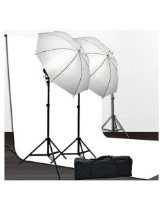 Kit de Iluminación Fotográfica Fancierstudio 800W con Fondo 3.05x6.1m