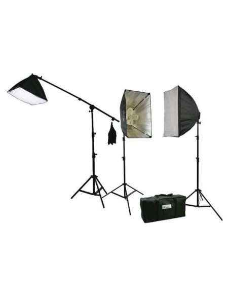 Kit de Iluminación Continua ePhoto 3200W con Softbox