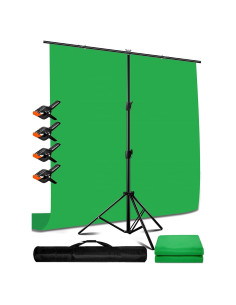 Kit de Fondo Verde 6.5x9.6ft con Soporte T 6.6x6.6ft Heysliy