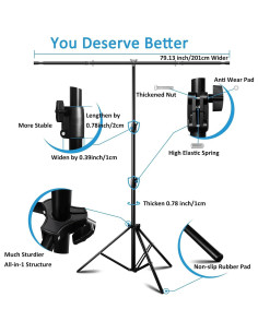 Kit de Fondo Verde 6.5x9.6ft con Soporte T 6.6x6.6ft Heysliy 2