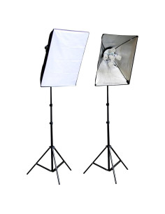 Kit de Iluminación Continua ePhoto 2000W con Softbox y Maletín