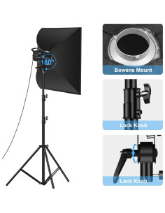Kit de Iluminación Softbox PULUZ 120W con Trípode y Control Remoto 2