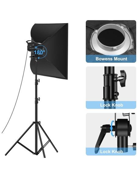Kit de Iluminación Softbox PULUZ 120W con Trípode y Control Remoto
