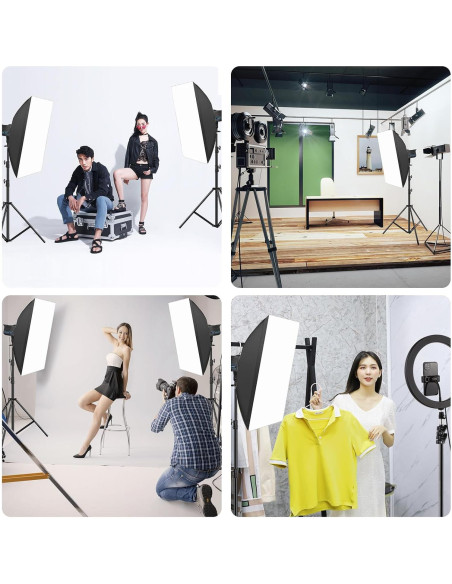 Kit de Iluminación Softbox PULUZ 120W con Trípode y Control Remoto