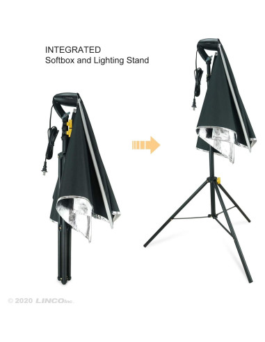 Kit de Iluminación Fotográfica LINCO Softbox 50x70 cm con 2 Bombillas