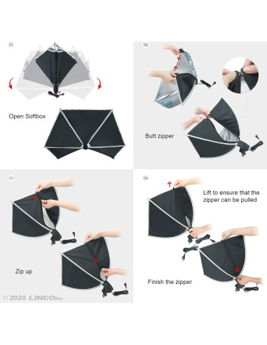 Kit de Iluminación Fotográfica LINCO Softbox 50x70 cm con 2 Bombillas