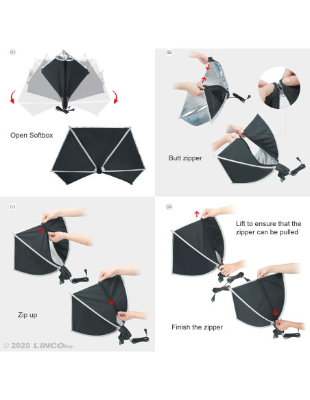Kit de Iluminación Fotográfica LINCO Softbox 50x70 cm con 2 Bombillas