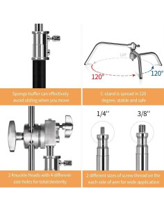 Soporte de Luz C-Stand ShowMaven 2 Paquetes 3.3m Acero Inoxidable 2