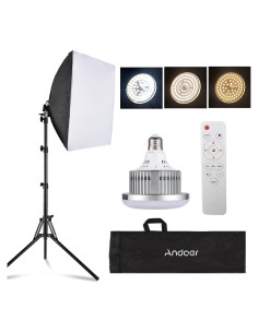 Kit de Iluminación Fotográfica Andoer 40x40cm 85W LED Bi-Color