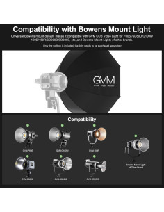 Softbox GVM 60x30 cm con Montaje Bowens y Rejilla 2