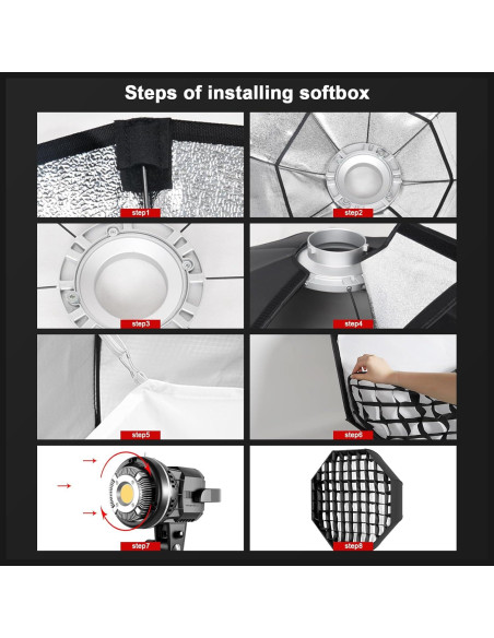 Softbox GVM 60x30 cm con Montaje Bowens y Rejilla