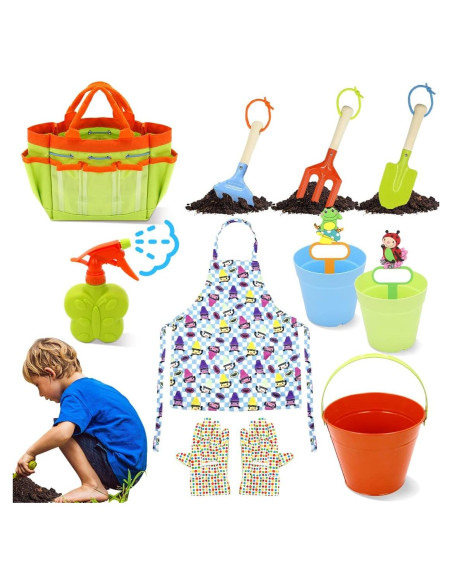 Juego de Jardinería para Niños Homegician 12 Piezas Verde