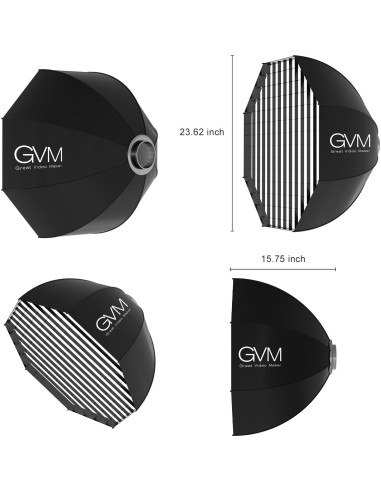 Softbox GVM 60x30 cm con Montaje Bowens y Rejilla