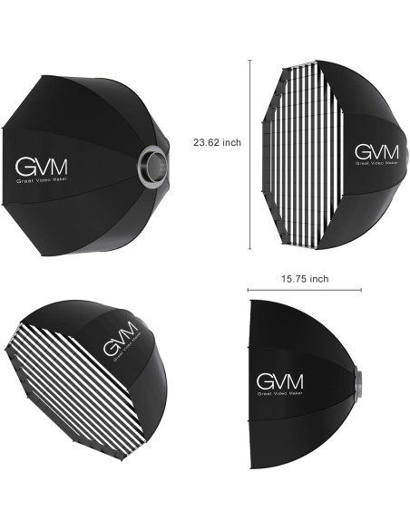 Softbox GVM 60x30 cm con Montaje Bowens y Rejilla