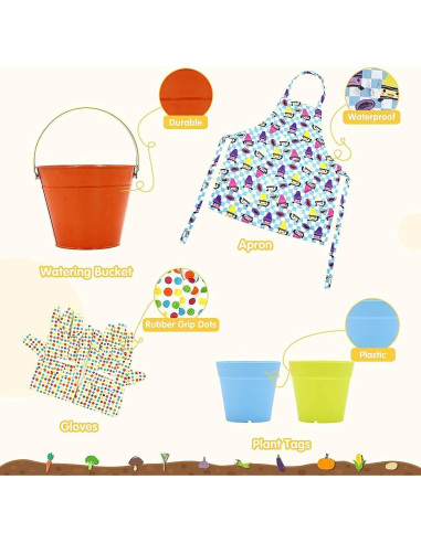 Juego de Jardinería para Niños Homegician 12 Piezas Verde