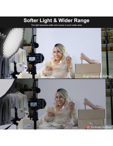 Softbox GVM 60x30 cm con Montaje Bowens y Rejilla