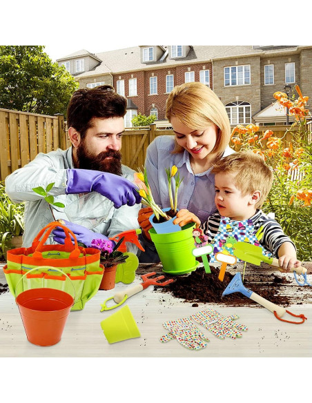 Juego de Jardinería para Niños Homegician 12 Piezas Verde
