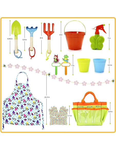 Juego de Jardinería para Niños Homegician 12 Piezas Verde