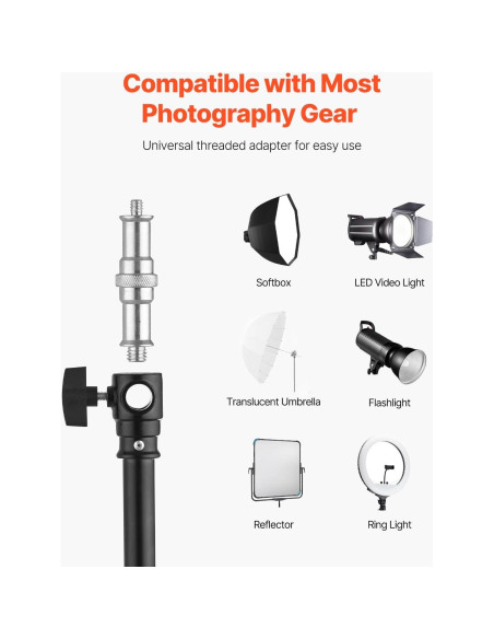 Soporte de Luz de Aluminio VEVOR 3-5 kg Altura 390 cm