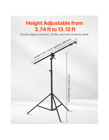 Soporte de Luz de Aluminio VEVOR 3-5 kg Altura 390 cm