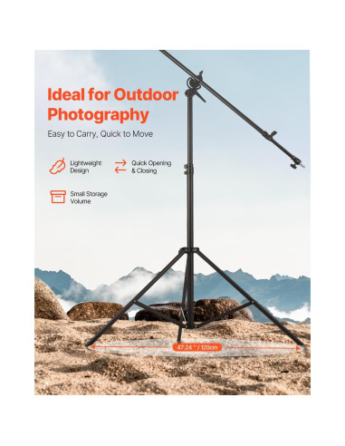 Soporte de Luz de Aluminio VEVOR 3-5 kg Altura 390 cm