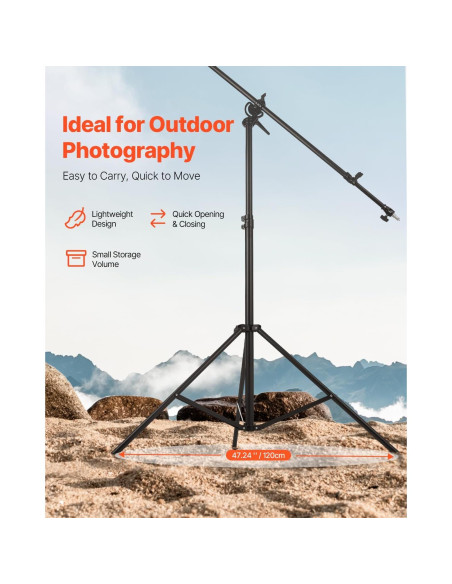 Soporte de Luz de Aluminio VEVOR 3-5 kg Altura 390 cm