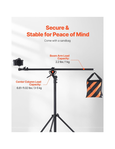 Soporte de Luz de Aluminio VEVOR 3-5 kg Altura 390 cm